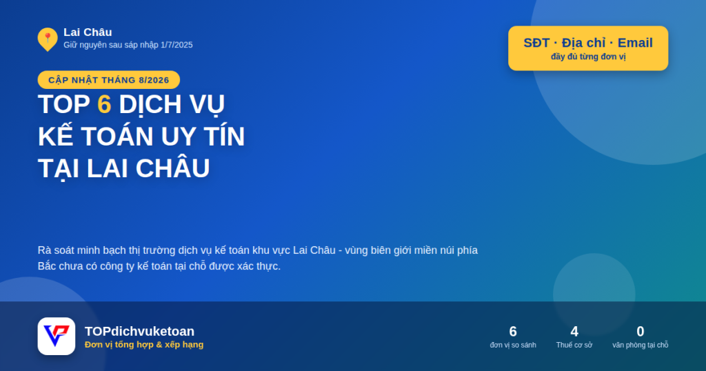 Dịch Vụ Kế Toán Uy Tín Tại Lai Châu