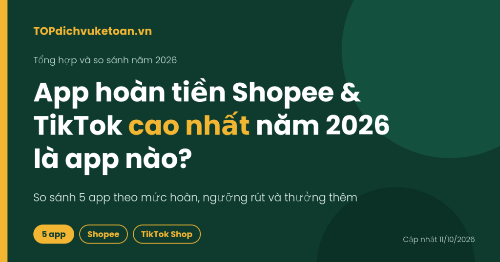 App hoàn tiền Shopee & tiktok cao nhất