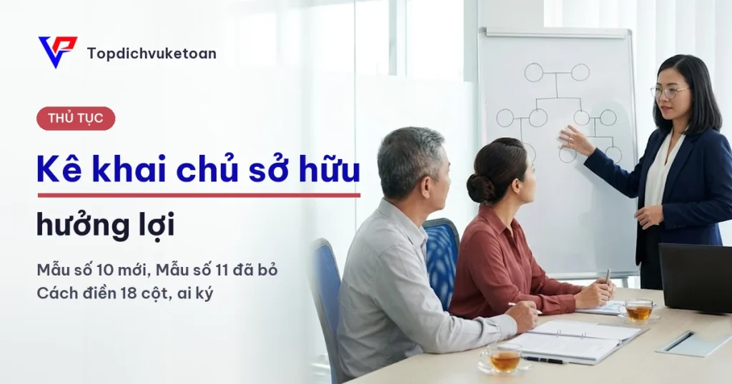 Kê khai chủ sở hữu hưởng lợi của doanh nghiệp